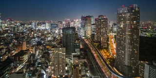 东京夜景的鸟瞰图