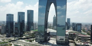 中国苏州现代城市综合体航拍