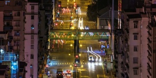 时间流逝视频灯光轨迹的大城市繁忙的交通。
