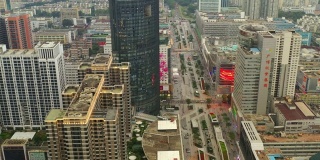 白天时间深圳市著名商业街航拍4k中国全景