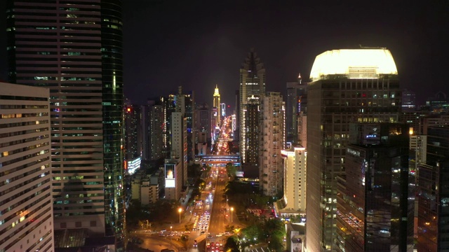 夜光深圳市区交通街道航拍全景4k中国