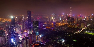 夜光深圳市区航拍全景，时间跨度4k中国