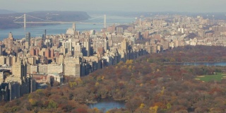 纽约秋季中央公园鸟瞰图