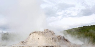 高清镜头-城堡间歇泉在黄石国家公园