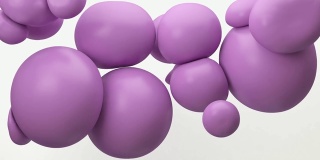 柔软的粉红色气球漂浮在空中。概念:抽象背景、技术、聚会。