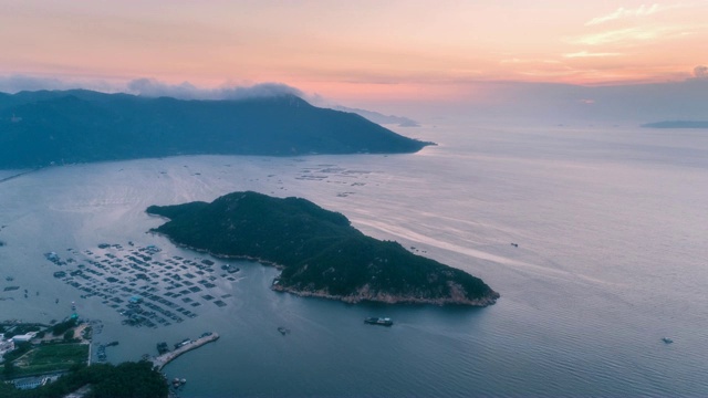 鸟瞰图的岛屿-时间流逝