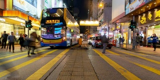 慢镜头:香港弥敦道角购物街孟号的行人