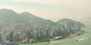 延时:航拍香港市中心