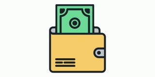 电子交易钱包线图标动画与阿尔法