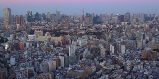 东京城市景观-超级月亮