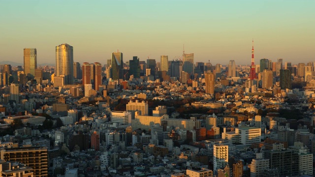 日落时分的东京市景