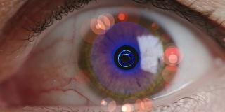 数码眼睛扫描特写男性眼睛