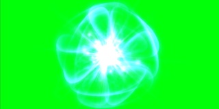 原子旋转与原子核和电子在绿色屏幕上
