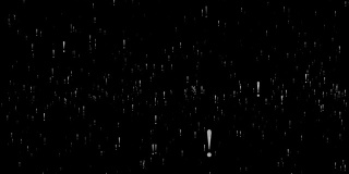 动画感叹号，随机浮动，以黑色为背景。4 k