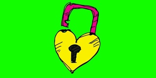 孩子们画绿色的挂锁爱的主题背景