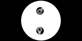 3D动画时尚的平衡(阴阳)符号与火星和金星的标志。阿尔法通道包括