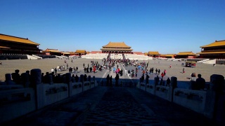 中国北京紫禁城内的游客视频素材模板下载