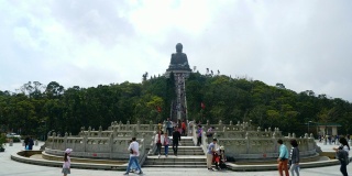 The big Buddha on Nong Ping village in Hong Kong .大佛在香港