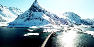 挪威的莱因景观鸟瞰图