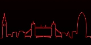 伦敦灯光线天际线动画