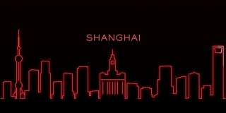 上海光线天际线动画和文字