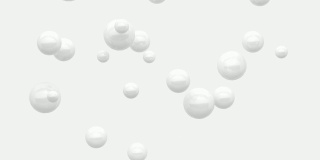 许多白球/球体悬浮白色背景最小运动3d渲染