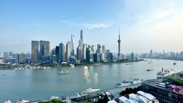 4K: Sunny Day Time Lapse上海城市景观，中国