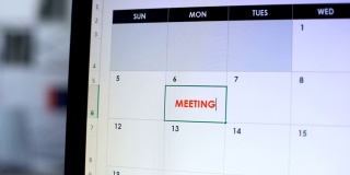 商务人员计划会议，在线日历记录，预约