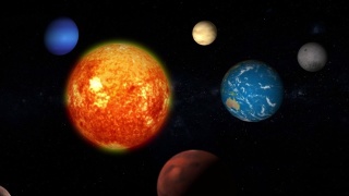 太阳系行星的动画视频素材模板下载