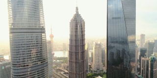 上海摩天大楼的航拍视频