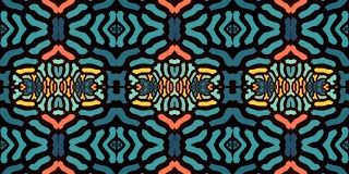 抽象几何运动图形背景。计算机生成的动画。蓝色万花筒图案。3 d渲染。4 k UHD