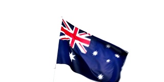 澳大利亚国旗与移动的波浪