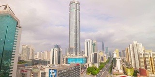 天光深圳著名城市景观商业交通街道屋顶全景4k时间推移中国