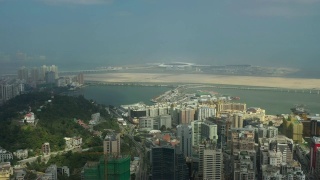 阳光澳门城市景观著名香港珠海澳门高门航拍4k中国视频素材模板下载
