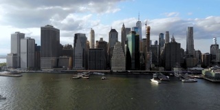 令人惊叹的曼哈顿天际线鸟瞰图，纽约，美国。