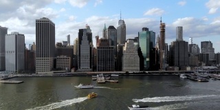 令人惊叹的曼哈顿天际线鸟瞰图，纽约，美国。