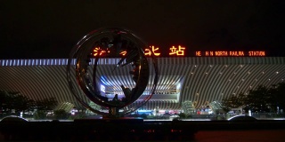 深圳市北站前广场纪念碑全景4k中国