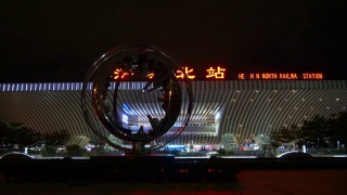 深圳市北站前广场纪念碑全景4k中国视频素材模板下载