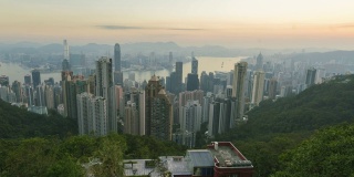 香港太平山顶白天黑夜的动作延时4k视频