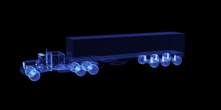 现代美国卡车的粒子全息图