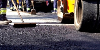道路建设和维修工程-慢镜头。