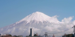 日本静冈县Fujinomiya市的富士山景色