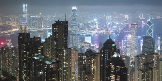香港时间流逝夜景维多利亚港4k视频