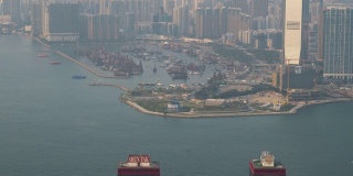 香港时间推移傍晚到夜景维多利亚港4k视频