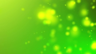4k淡绿色光束，散景漂浮在多彩的淡绿色，渐变背景运动。用散景视频制作的动态粒子在空中旋转的循环3d动画视频素材模板下载