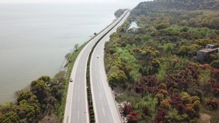 鸟瞰图太湖海岸，中国视频素材模板下载