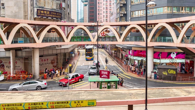 香港是亚洲地区的主要金融中心，位于铜锣湾的香港城市。香港-录像。平移风格。