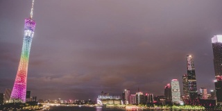 T/L ZO广州市中心，从白天到夜晚/中国广东
