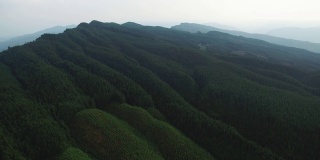 航空摄影的风景与树木和山脉在中国四川
