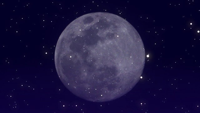 4K:星空下有月亮。